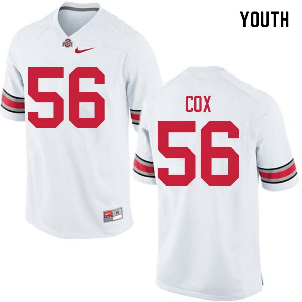 Ohio State Buckeyes Aaron Cox Youth #56 White Authentic Stitched College Football Jersey